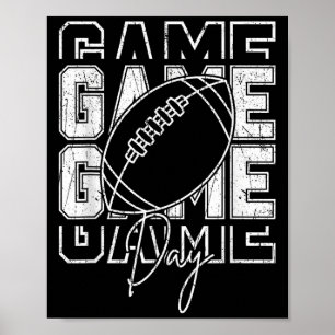 Vintag Game Day Football Funny Gameday Team Sport Poster