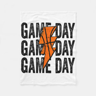 Vintag Game Day Sketll Lightning Bolt Funny Team Fleecedecke