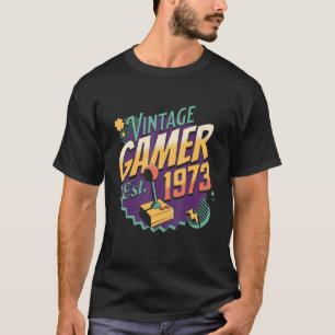 Vintag Gamer 1973 Old School Joystick Retro Gamin T-Shirt
