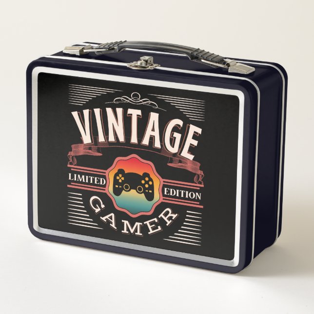 VINTAG GAMER-BEGRENZTE AUSGABE METALL BROTDOSE (Vorderseite)