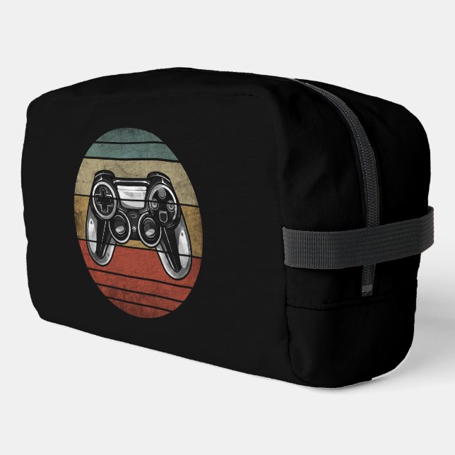 Vintag Gamer Schwarz und Weiß Waschbeutel (Linke Seite)