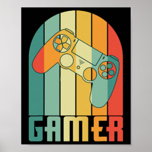 Vintag Gamer Video Game Lover Funny Retro Gaming Poster