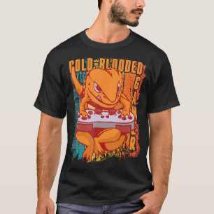 Vintag Gaming Gecko Player Cold Blooded Gamer Qu T-Shirt