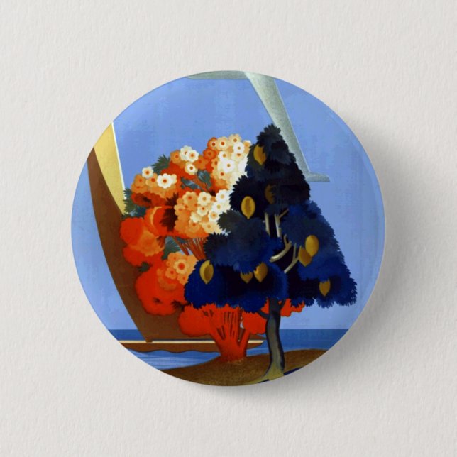 Vintag Garda Italy Europe Air Travel Button (Vorderseite)