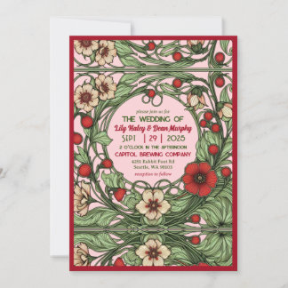 Vintag Garden Art Nouveau Hochzeit Einladung