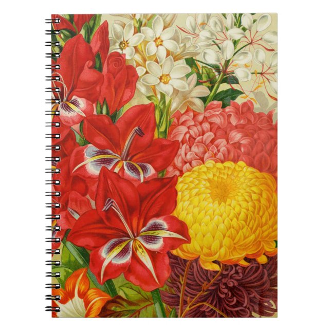 Vintag Garden Blume Spiral Foto Notebook Notizblock (Vorderseite)