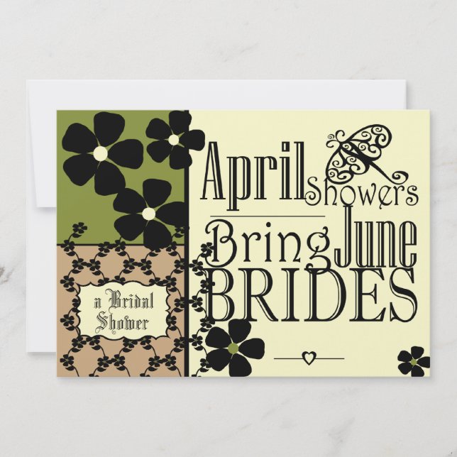 Vintag Garden Brautparty Einladung (Vorderseite)