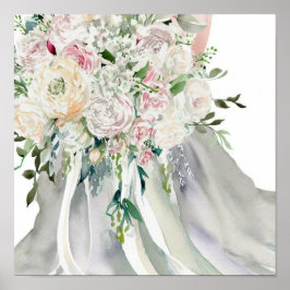 Vintag Garden, Bridal Cascading Bouquet 1, Poster