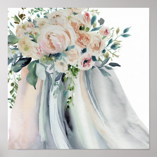 Vintag Garden, Bridal Cascading Bouquet 2, Poster (Vorne)
