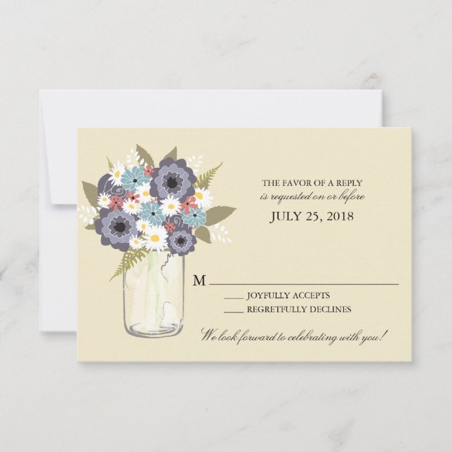 Vintag Garden Mason Jar | UAWG RSVP Karte (Vorderseite)