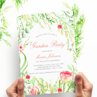 Vintag Garden Party Geburtstag Einladung