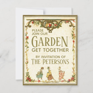 Vintag Garden Party Kate Greenaway Girl Einladung
