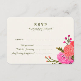 Vintag Garden Response Card (im Detail) RSVP Karte