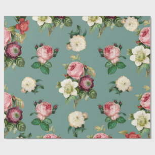 Vintag Garden Rose Dekoupage Geschenkpapier