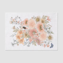 Vintag Garden Vertical Bouquet Tissue Paper Seidenpapier
