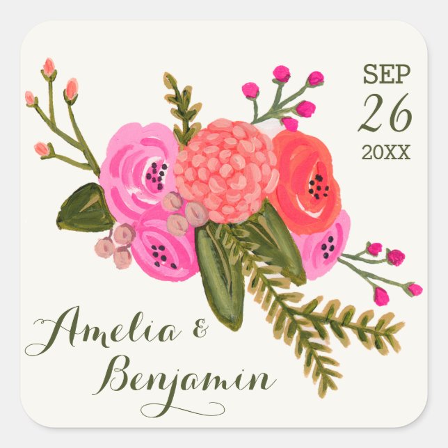 Vintag Garden Wedding Stickers (Vorderseite)