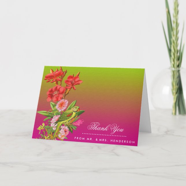 Vintag Garden Wedding Vielen Dank Dankeskarte (Vorderseite)