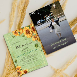 Vintag Gartenanlage Sonnenblumen Einladung