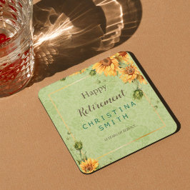 Vintag Gartenanlage Sonnenblumen Rechteckiger Pappuntersetzer