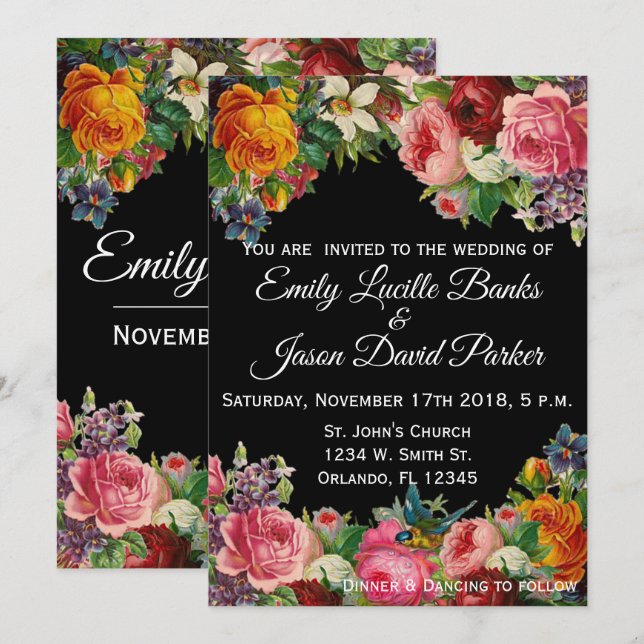 Vintag Garteneinladung (vollständig anpassbar) Einladung (Vorne/Hinten)