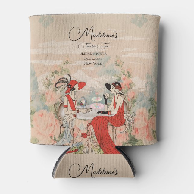 Vintag Gartenflorenzeit für Tee Brautparty Dosenkühler (Vorderseite)
