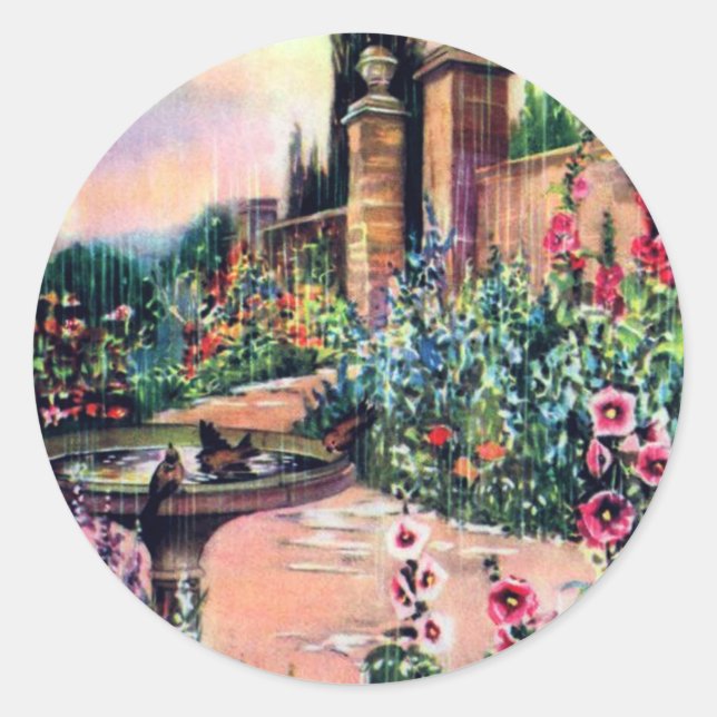 Vintag Gartenrennen Runder Aufkleber (Vorderseite)