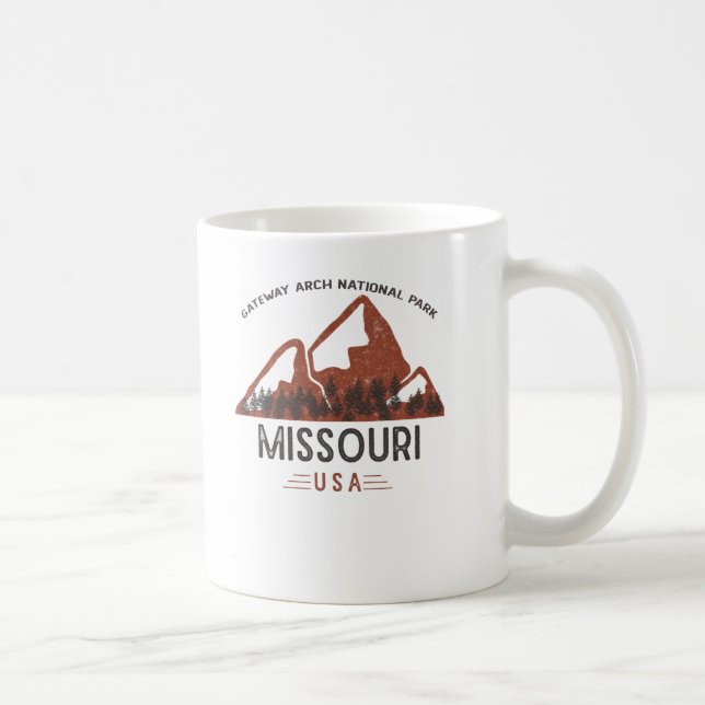 Vintag Gateway Arch Nationalpark Missouri Kaffee Kaffeetasse (Rechts)