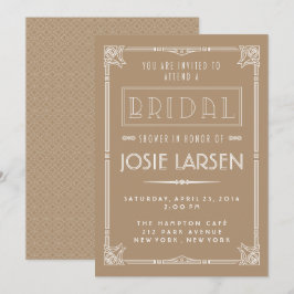 Vintag Gatsby Art Deco Bridal Dusche Einladungen