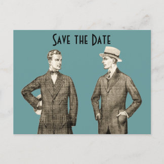 Vintag Gay Save the Date Ankündigungspostkarte