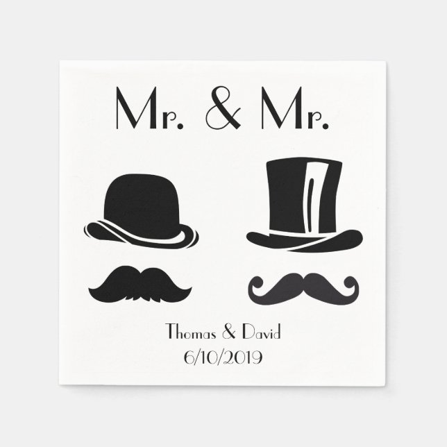 Vintag Gay Wedding Napkins Serviette (Vorderseite)