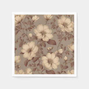 Vintag geblasenes florales Eleganza braun Serviette