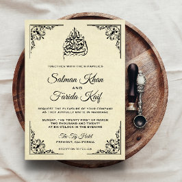 Vintag Geblüht Verzierte Einladung zur Hochzeit vo