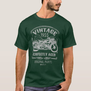 Vintag geboren 1955 Motorrad, Motorradfahrer Cla T-Shirt