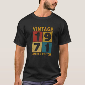 Vintag Geboren 1971 51 Geburtstagsdekorationen Män T-Shirt
