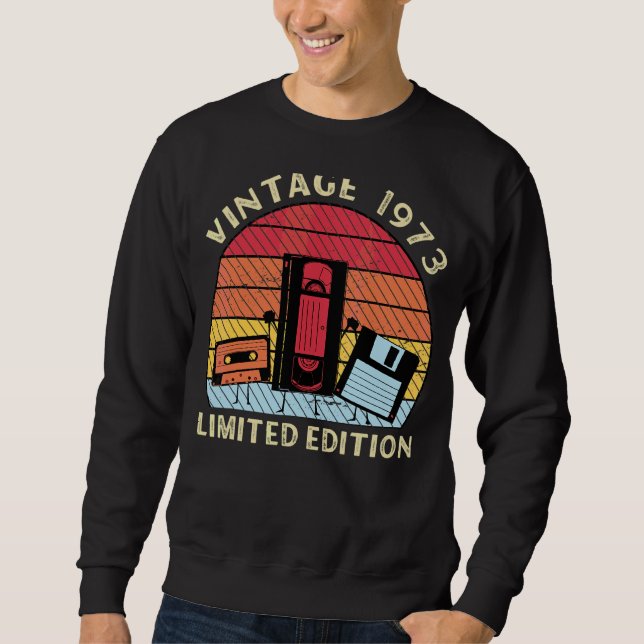 Vintag Geboren 1973 Geburtstag Sweatshirt (Vorderseite)