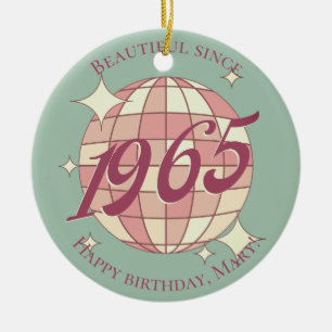 Vintag geboren im Jahr 1965 60. Geburtstag aquamar Keramik Ornament