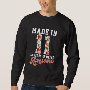 Vintag Geboren im Jahr 2011 Blumengeschenk am 14. Sweatshirt