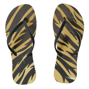 Vintag gebrauchte Wortware Bengalische Tiger Strei Flip Flops