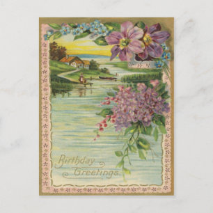Vintag Geburtstagsgruß Postkarte