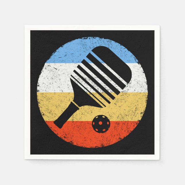 Vintag gefärbtes Retro-Pickleball Serviette (Vorderseite)