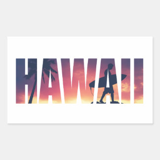 Vintag gefilterte Hawaii-Postkarte Rechteckiger Aufkleber