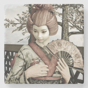 Vintag Geisha Steinuntersetzer