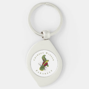 Vintag-Gelb-Rot-Krimson-Winged-Parakeet Schlüsselanhänger