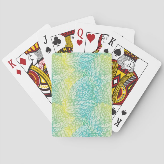 Vintag Gelb- und Blautöne Spielkarten (Rückseite)