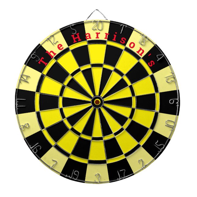 Vintag Gelb und Schwarz mit benutzerdefiniertem Te Dartscheibe (vorne)