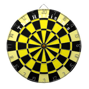 Vintag Gelb und Schwarz mit benutzerdefiniertem Te Dartscheibe