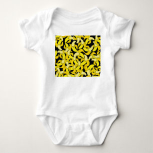Vintag Gelbe Bananen: Schwarzer Hintergrund Baby Strampler