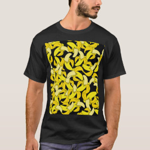 Vintag Gelbe Bananen: Schwarzer Hintergrund T-Shirt