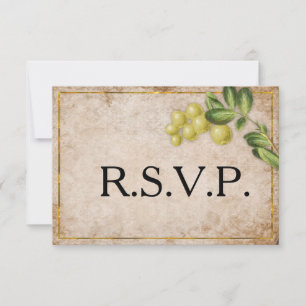 Vintag-Gelbe Berries-Hochzeit RSVP Karte