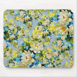 Vintag Gelbe Blumen Blumenmuster Mousepad